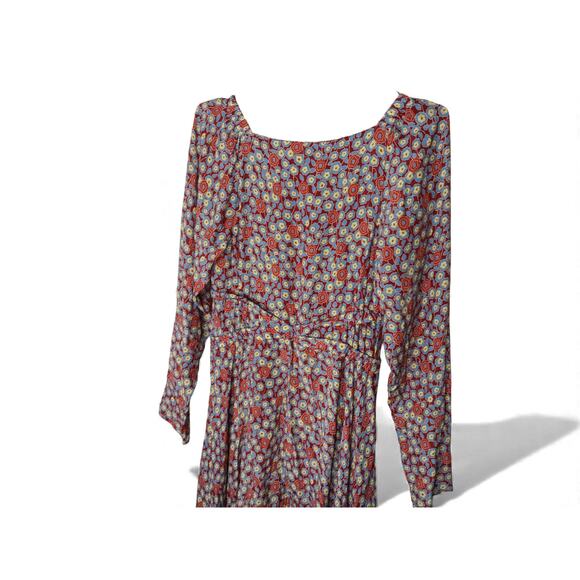 New Joie Eilish Floral Maxi Dress Fired Brick Multi Long Sleeve Boho Size S - Picture 11 of 16